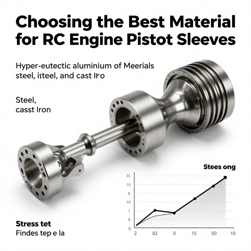 A graphical representation of performance characteristics of various materials for RC engine piston sleeves.