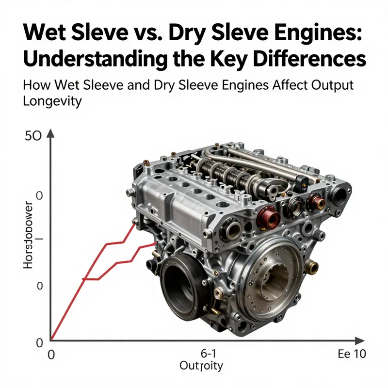 Illustration comparing the design structure of wet sleeve and dry sleeve engines.