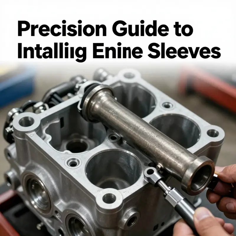 Essential tools and components laid out for engine sleeve preparation.