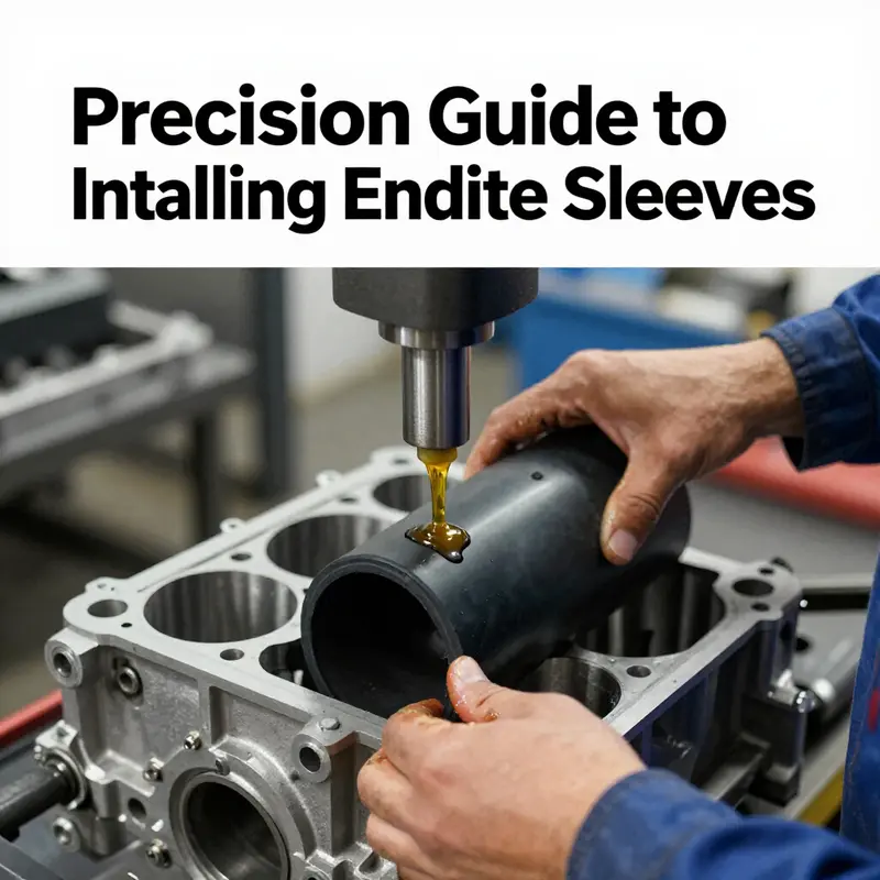 Essential tools and components laid out for engine sleeve preparation.