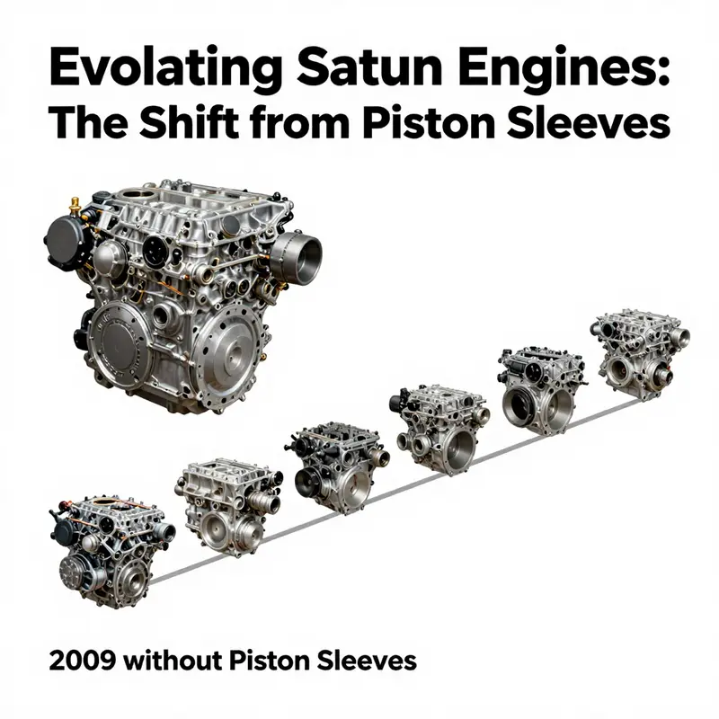 Timeline of Saturn brand engines showcasing the transition away from piston sleeves leading to the brand’s end in 2009.