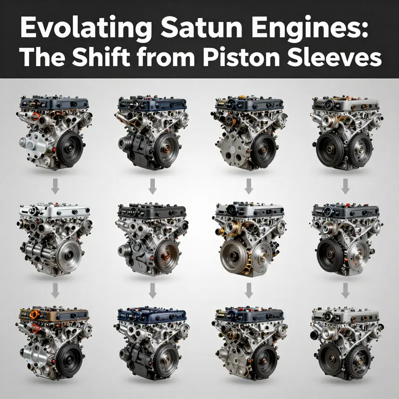 Timeline of Saturn brand engines showcasing the transition away from piston sleeves leading to the brand’s end in 2009.