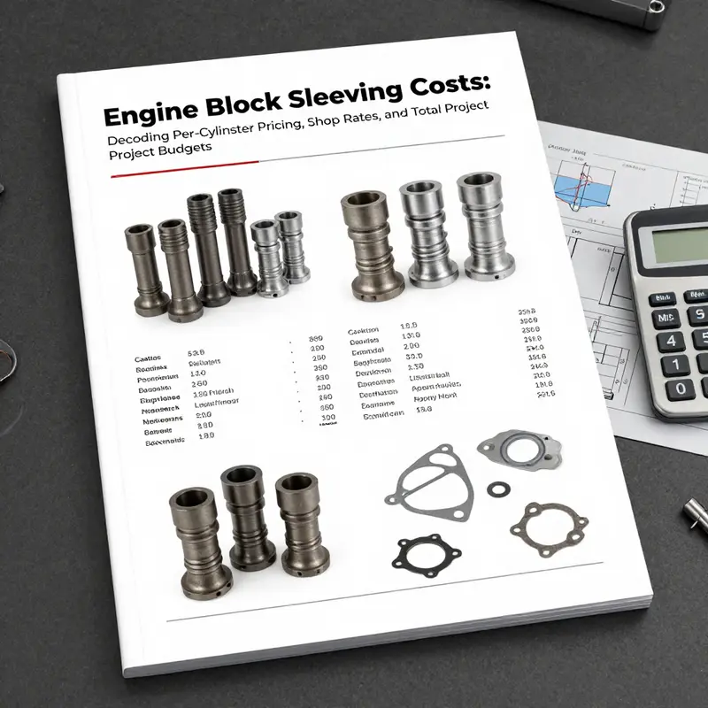 General price ranges and drivers for engine block sleeving costs, highlighting sleeves, machining, and labor considerations.
