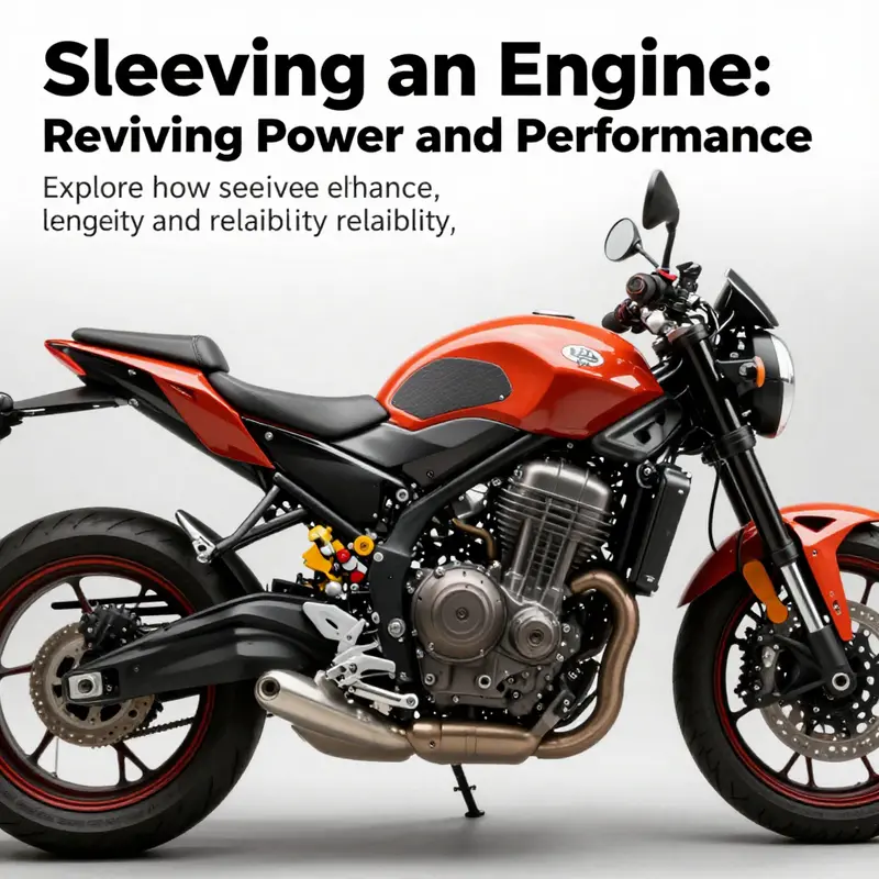 A powerful motorcycle revealing an open engine with a freshly installed cylinder sleeve, illustrating superior performance capabilities.