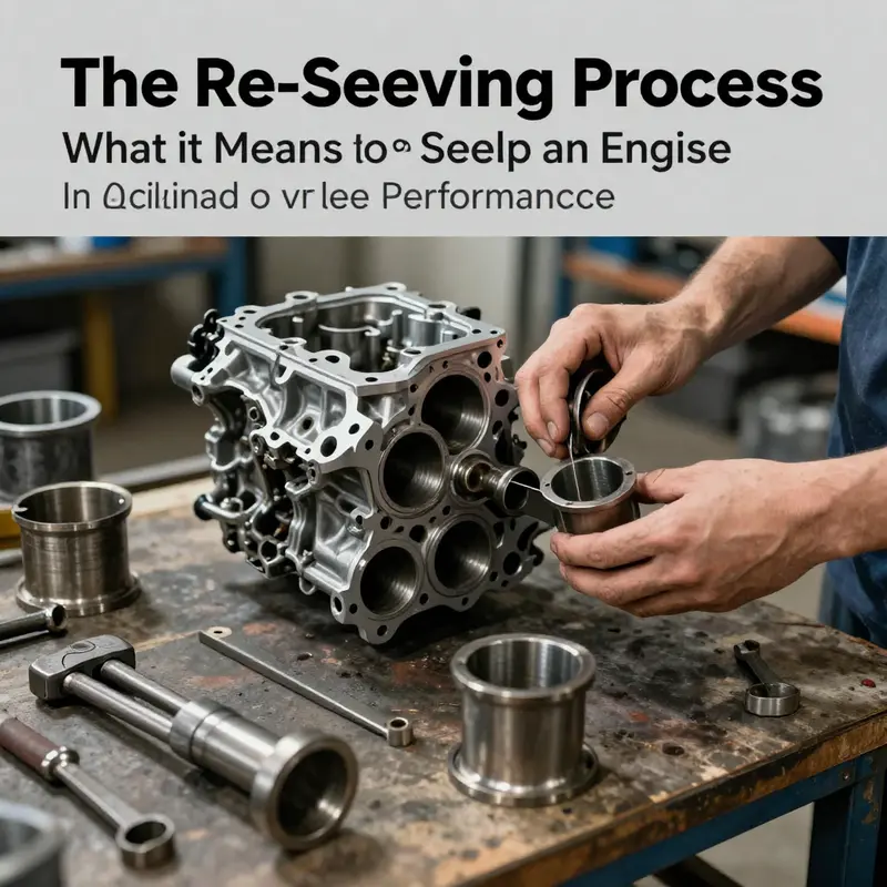 A mechanic examines an engine block, demonstrating the importance of identifying wear before re-sleeving.
