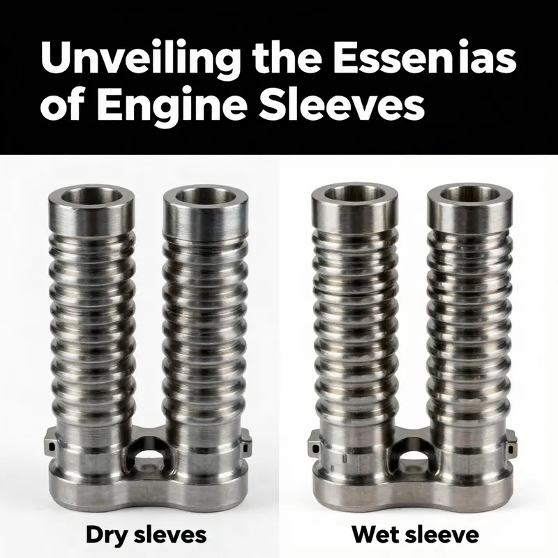 An overview showing the relationship between cylinder sleeves and engine pistons.