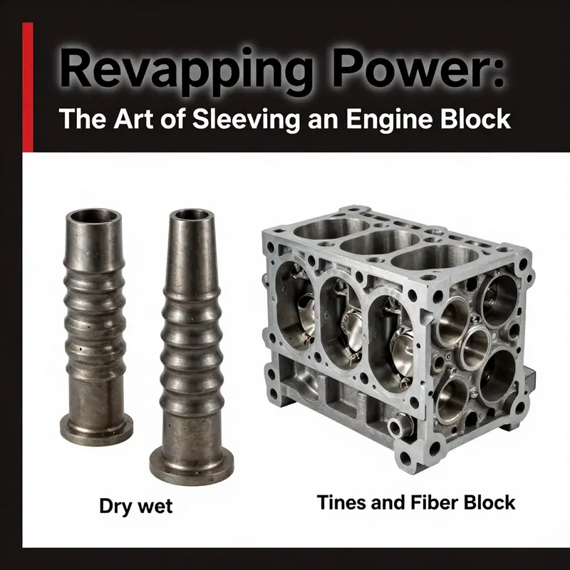 An illustration showcasing different types of engine sleeves: dry and wet sleeves.