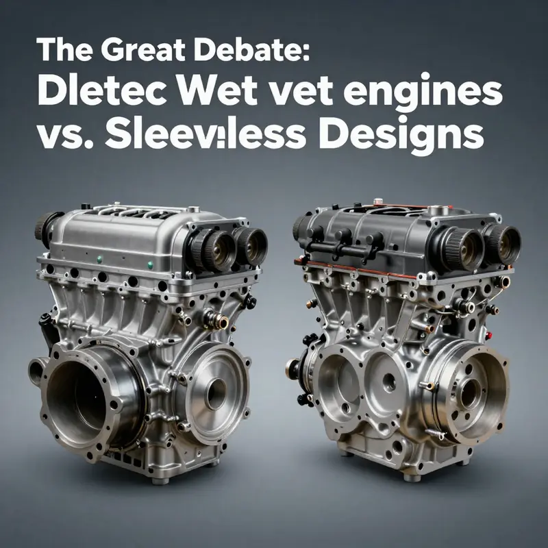 Visual comparison of wet sleeve and sleeveless engine designs.