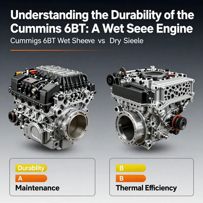 Diagram illustrating the wet sleeve configuration of the Cummins 6BT engine.
