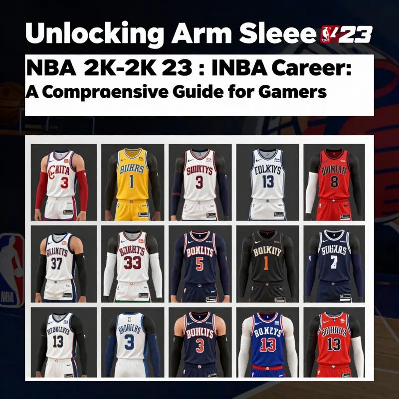 Scene of a gamer customizing their My Player with various arm sleeve options in NBA 2K23.