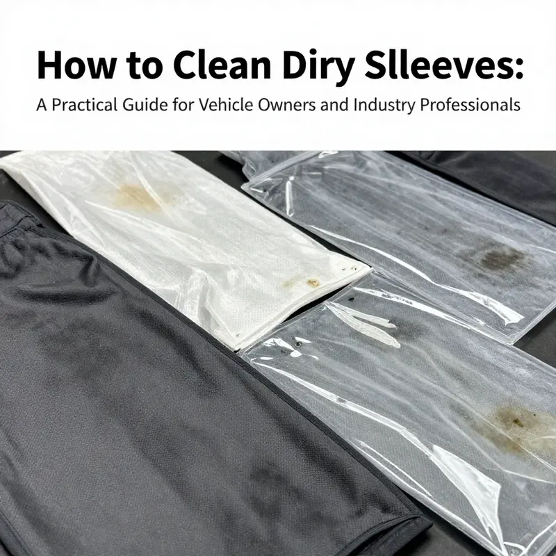 Diverse car sleeves displayed to illustrate material types and dirt levels before cleaning begins.