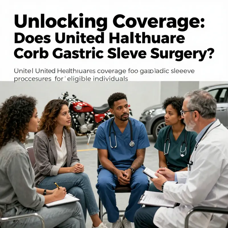 A diverse group of individuals engaging with healthcare experts about gastric sleeve surgery, showing a unique blend of automotive culture in a supportive environment.