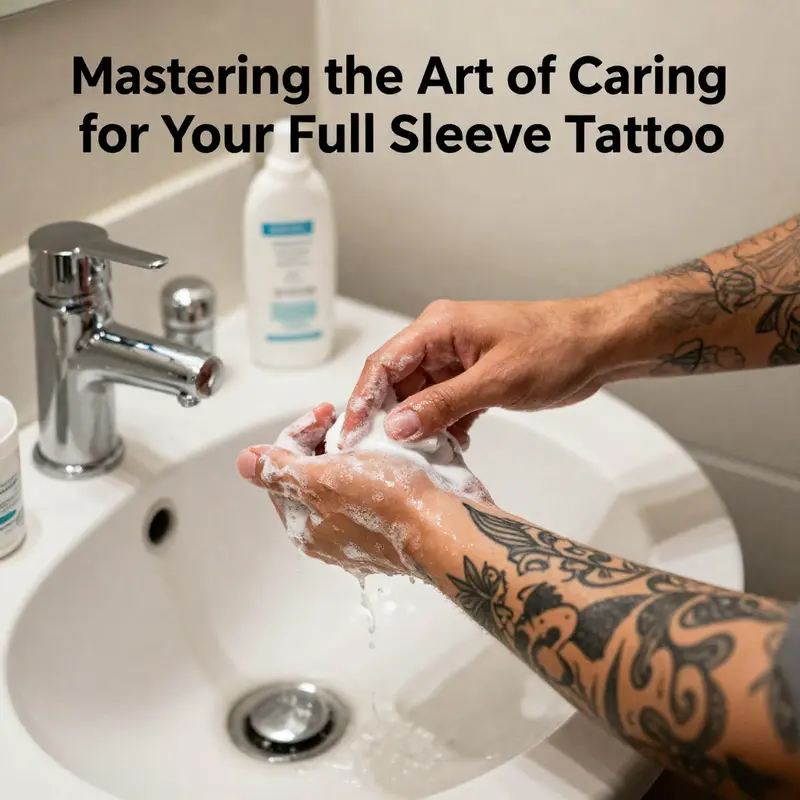 Immediate post-tattoo care is crucial for a full sleeve tattoo’s healing process.