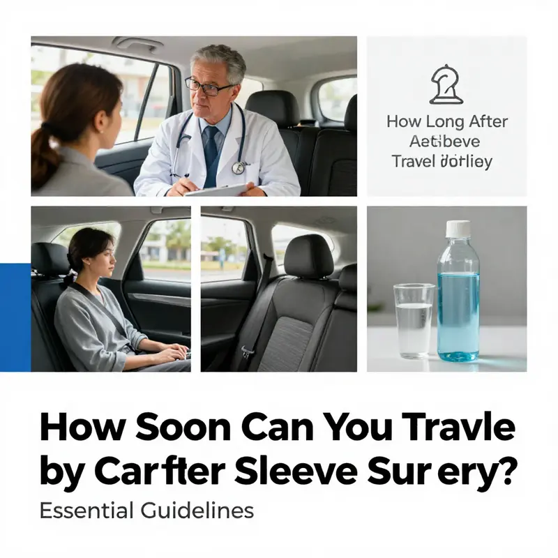 An infographic providing an overview of the recovery timeline for car travel post-surgery.