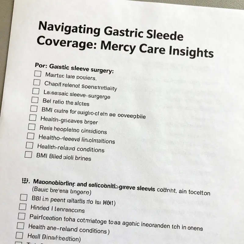 Exploring options for gastric sleeve coverage with Mercy Care.