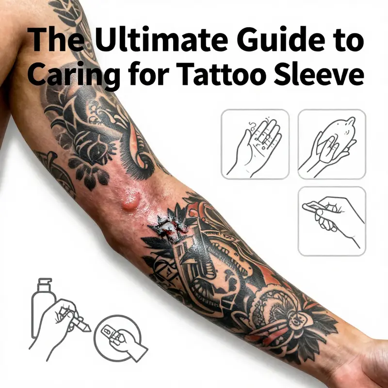 A hands-on example of immediate care for a tattoo sleeve, showcasing gentle cleansing techniques.