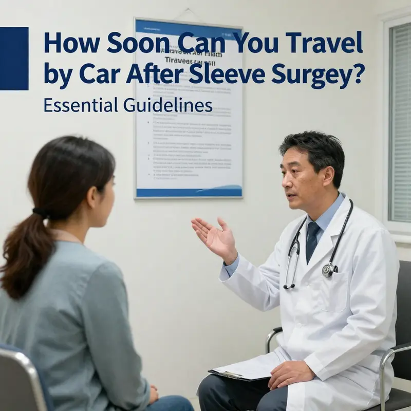 An infographic providing an overview of the recovery timeline for car travel post-surgery.