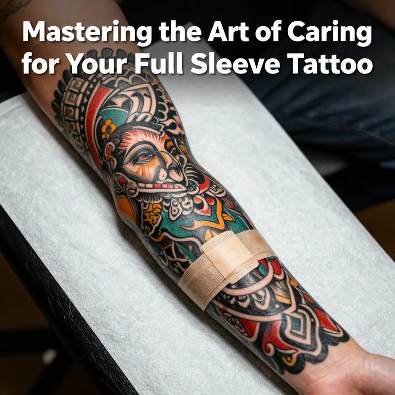 Immediate post-tattoo care is crucial for a full sleeve tattoo’s healing process.