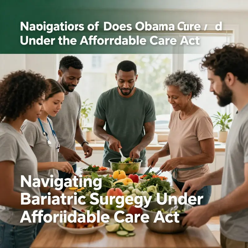 Infographic illustrating the Essential Health Benefits of the ACA, focusing on bariatric surgery coverage.