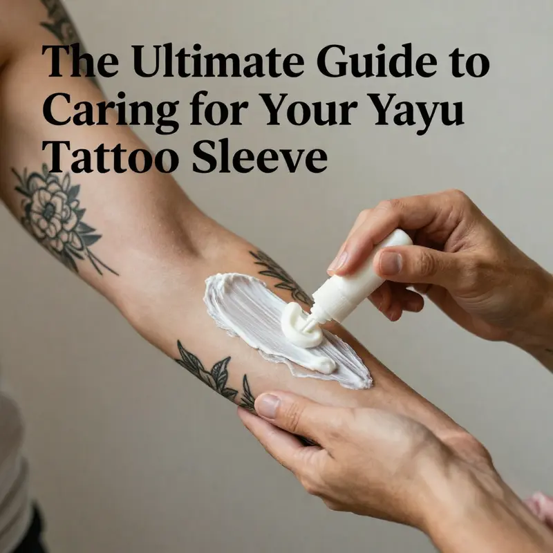 A hands-on example of immediate care for a tattoo sleeve, showcasing gentle cleansing techniques.
