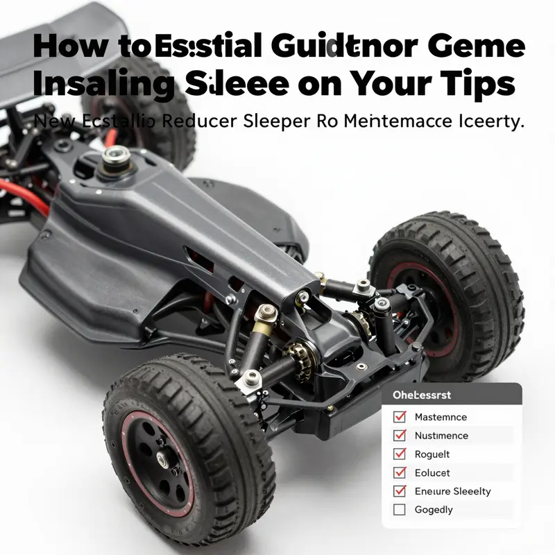 Essential tools and materials gathered for installing a reducer sleeve on an RC car.