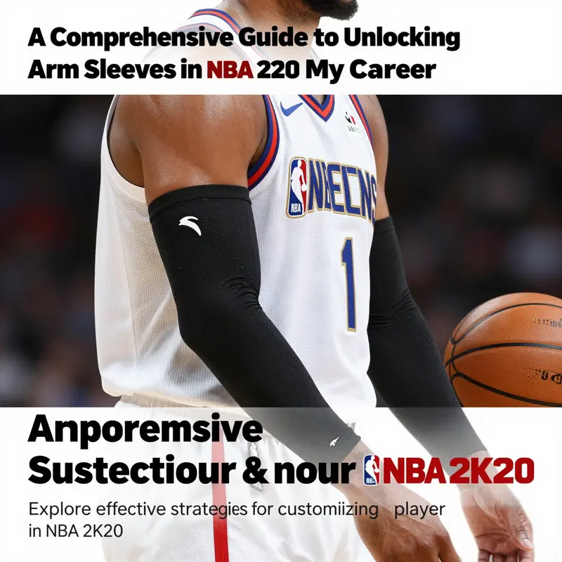 Image of a basketball player in NBA 2K20 showcasing various customizable gear including arm sleeves.