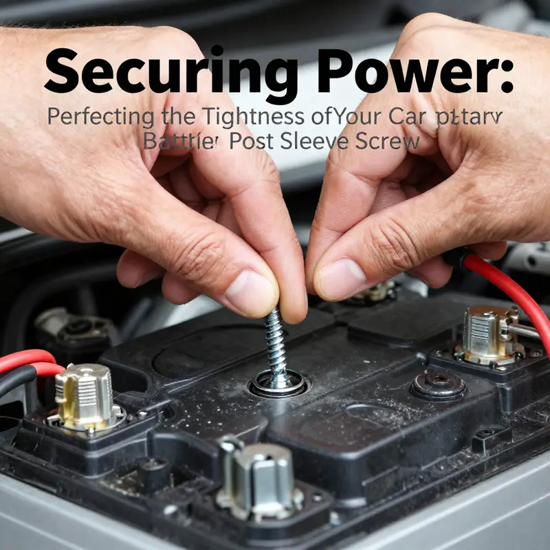A technician carefully tightening a battery post sleeve screw to ensure optimal tightness and performance.