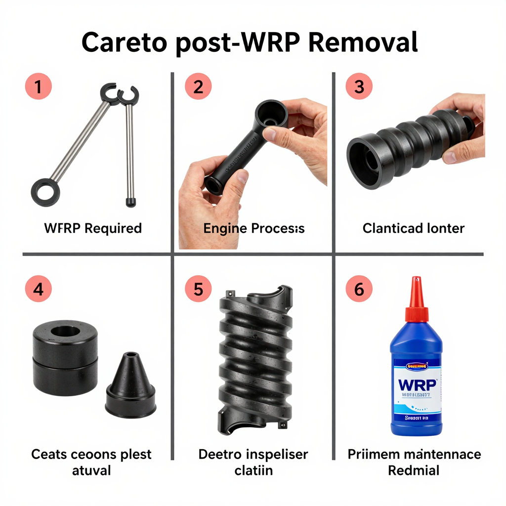 Step-by-step visual guide on caring for an engine sleeve post-WRP removal
