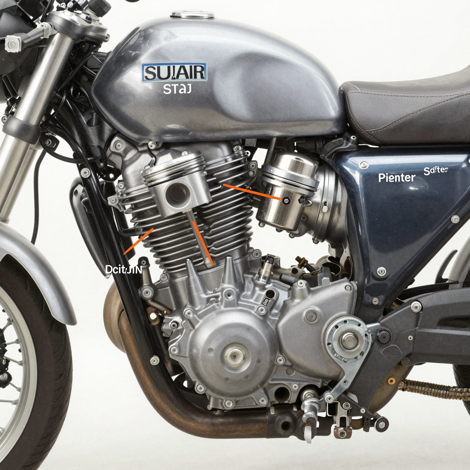 Illustration of motorcycle and car engine components highlighting cylinder sleeves