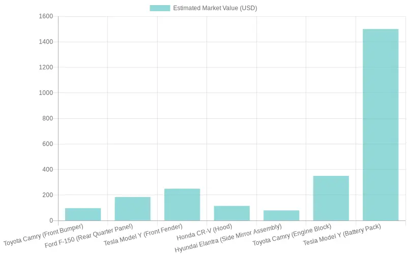 Estimated Market Value of Vehicle Parts by Model