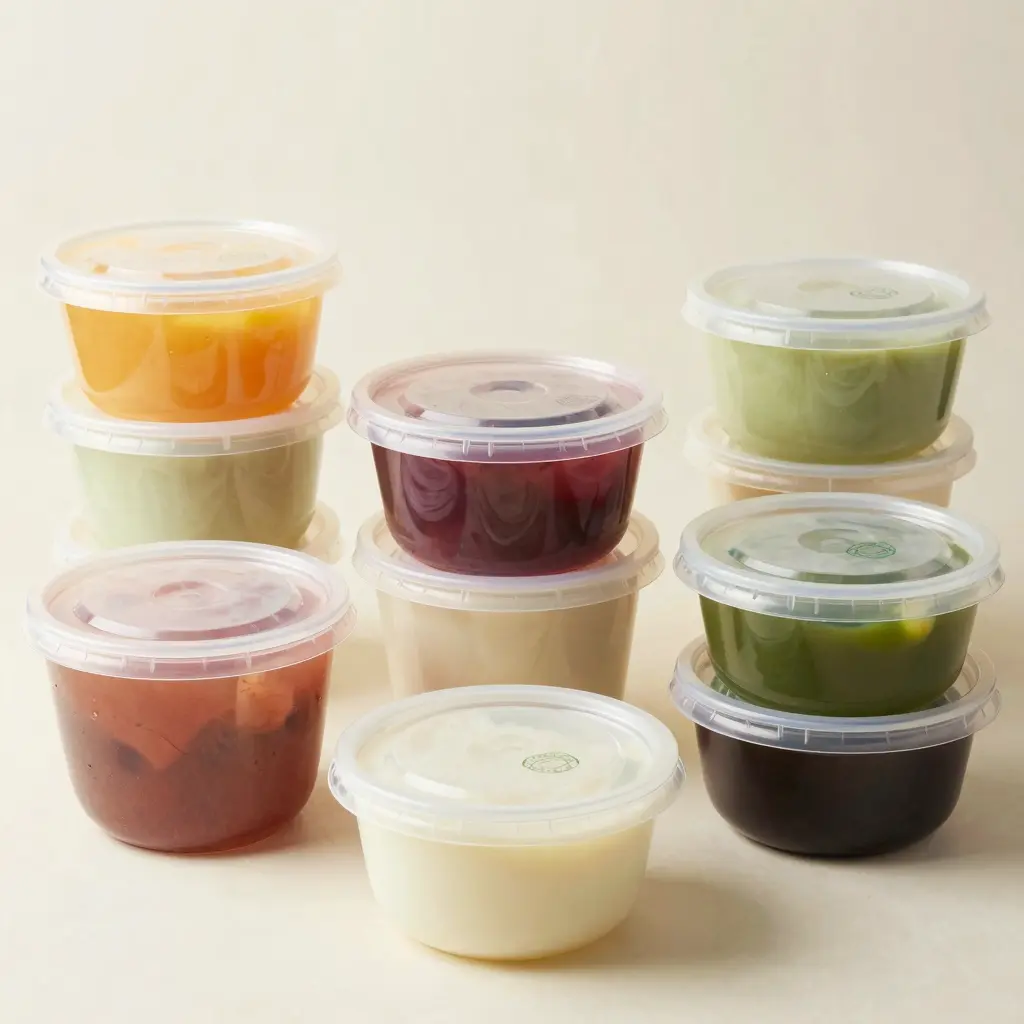 Variety of Round Plastic Food Containers