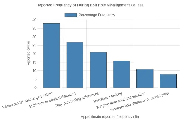 Reported Frequency of Fairing Bolt Hole Misalignment Causes